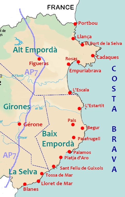 Carte Costa Brava